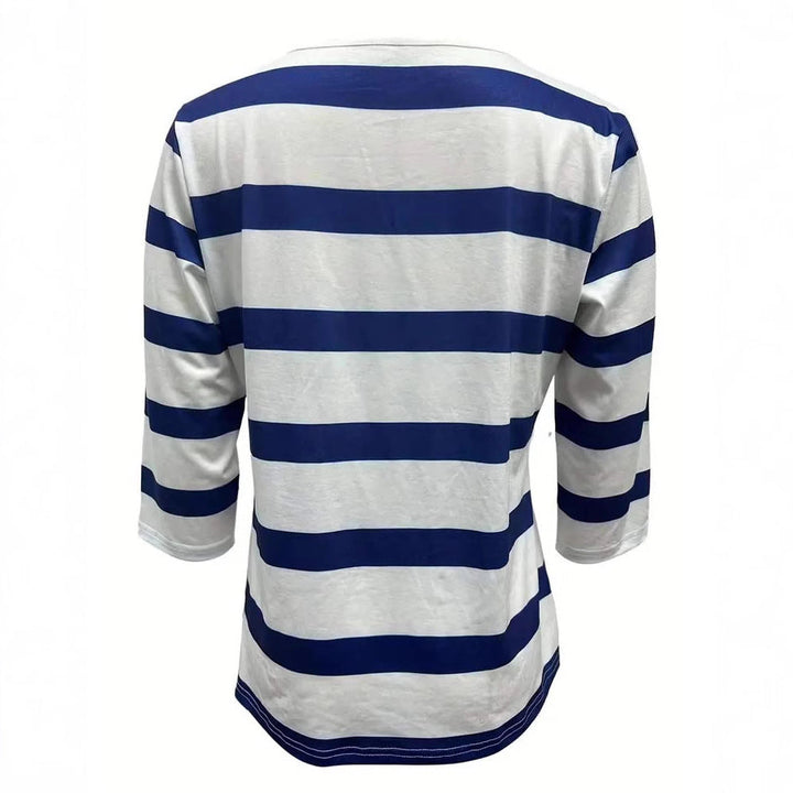 Damen Langarmshirt mit Maritimem Streifenmuster Echoarchiv