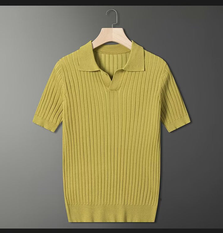 Herren Kurzarm Strick-Polo-Shirt Echo Archive
