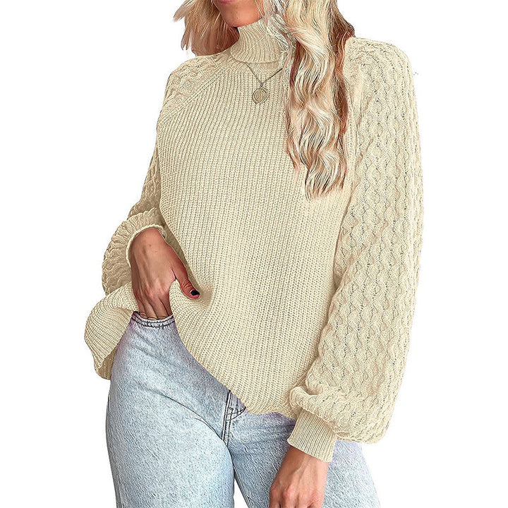 Damen Feinstrickpullover mit Rollkragen und voluminösen Zopfmuster-Ärmeln Echo Archiv