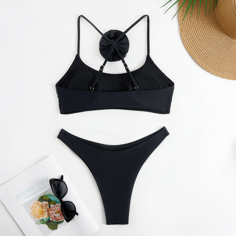 Damen Bikini-Set mit floralem Detail und hohem Beinausschnitt Echo Archiv