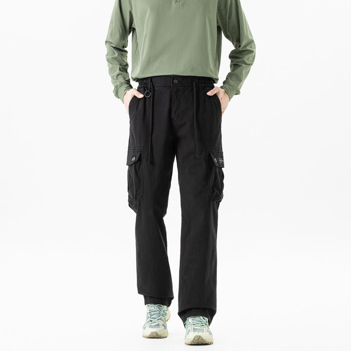 Herren Relaxed-Fit Canvas-Cargohose mit Tunnelzug, Multifach‑Taschen und Utility‑D-Ring Echo Archiv