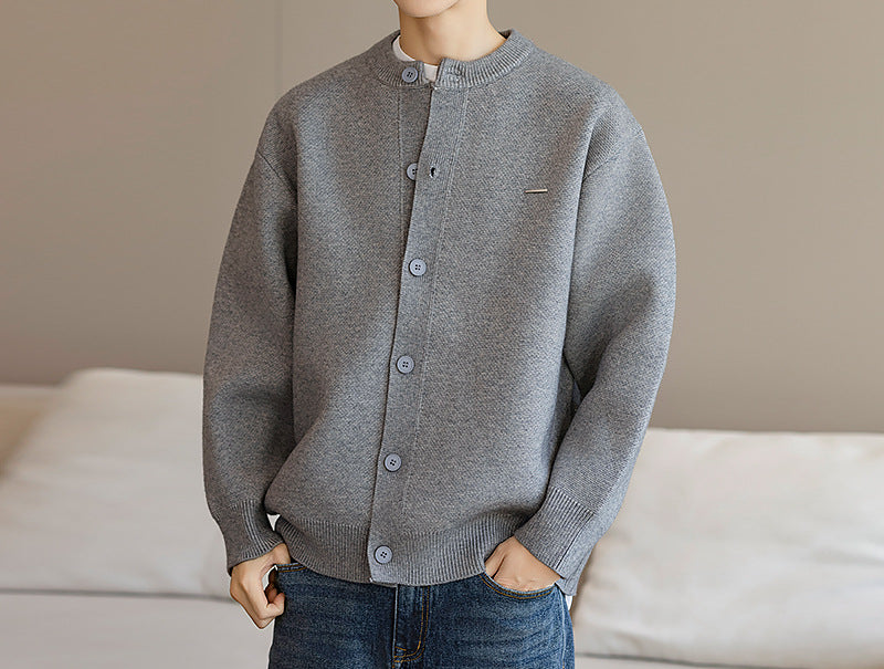 Herren lässige Strickjacke mit Knopfleiste Echoarchiv