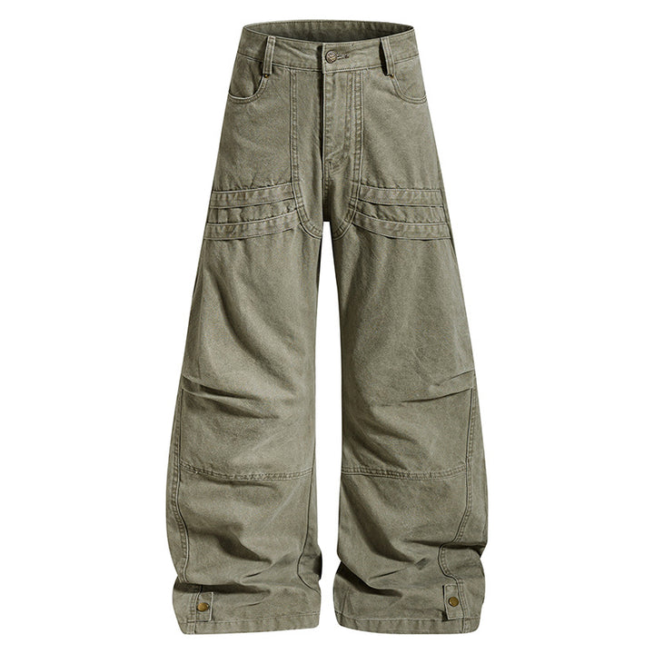 Damen Weite High‑Waist Cargo‑Hose mit verstärkten Kniepaneelen und verstellbarem Saum Echoarchiv