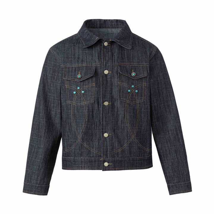 Damen Jeansblouson mit dekorativen Nieten und präzisen Ziernähten Echoarchiv