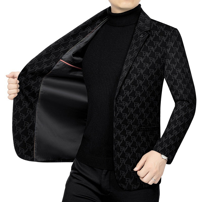 Herren Modernes Einreihiges City-Blazer mit aufgesetzten Taschen und leichter Halbfütterung – Tianoro