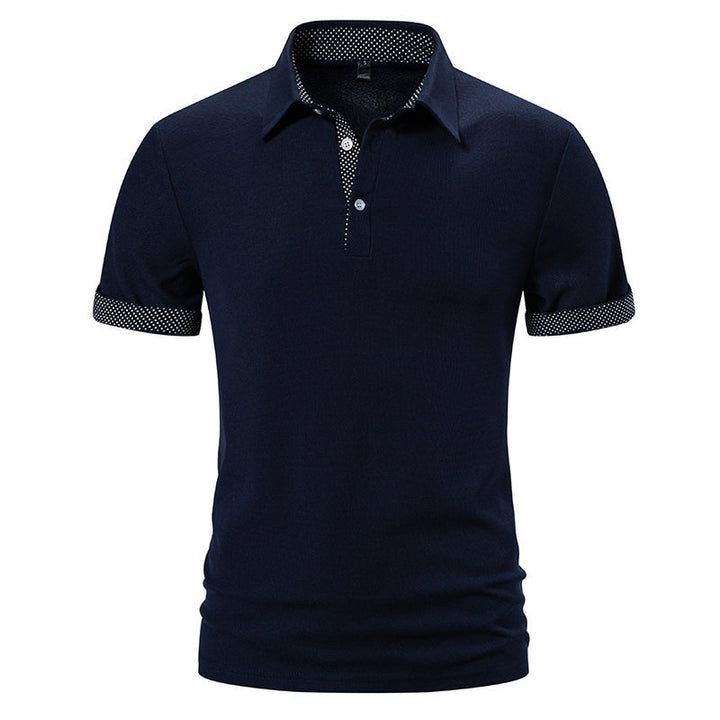 Herren Poloshirt mit modischem Kragen und kontrastierenden Ärmeln Echoarchiv