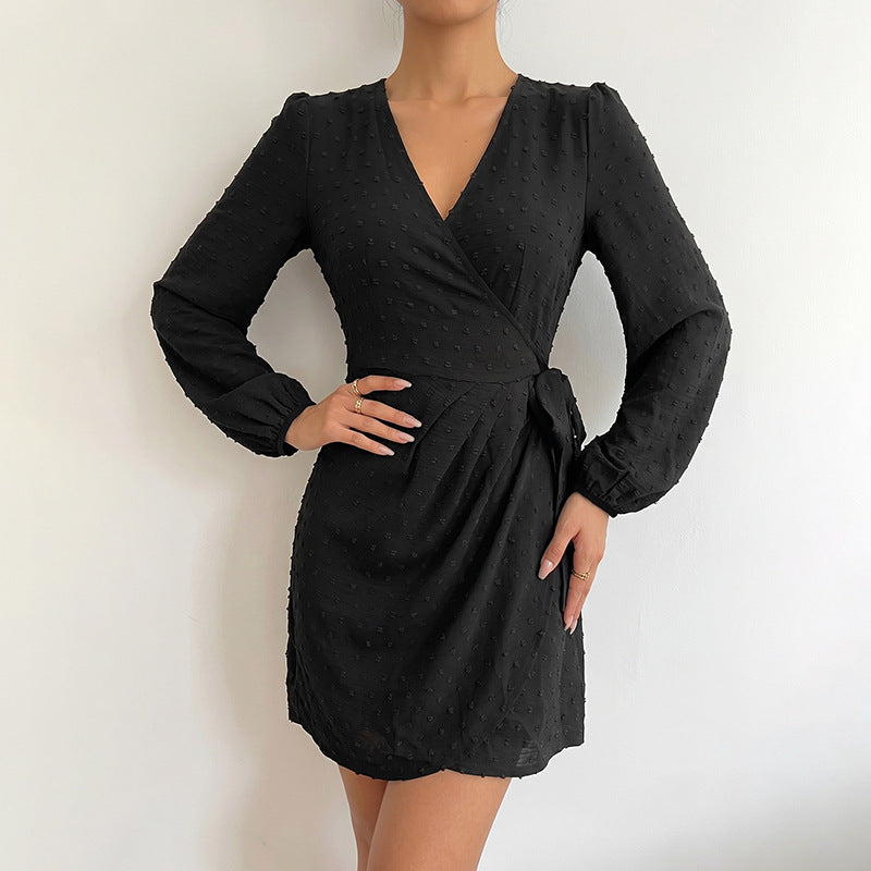 Damen Wickelkleid mit Puffärmeln Echo Archiv