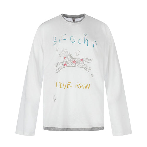 Damen Langarmshirt mit illustrativem Pferde‑Print und Lagenoptik Echoarchiv