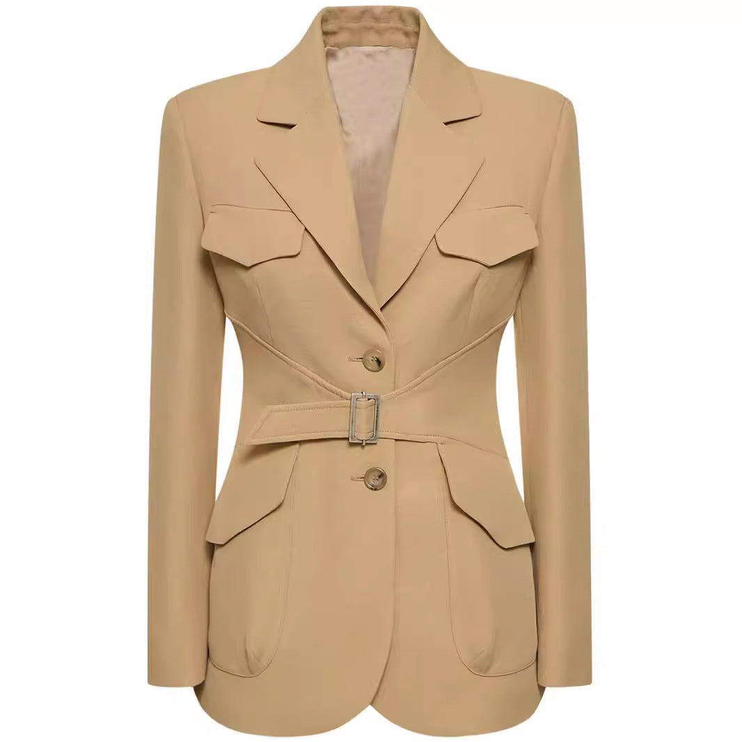 Damen Zweiteiliger Hosenanzug im Tailoring mit tailliertem Blazer und weitem Bein Echoarchiv
