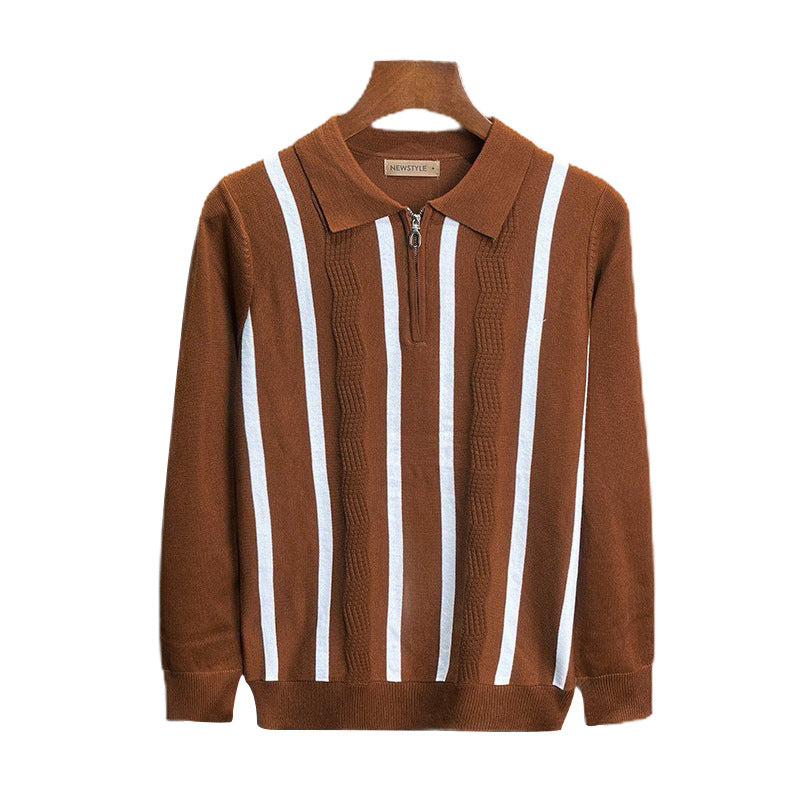 Herren trendiges Langarm-Polo Echo Archiv