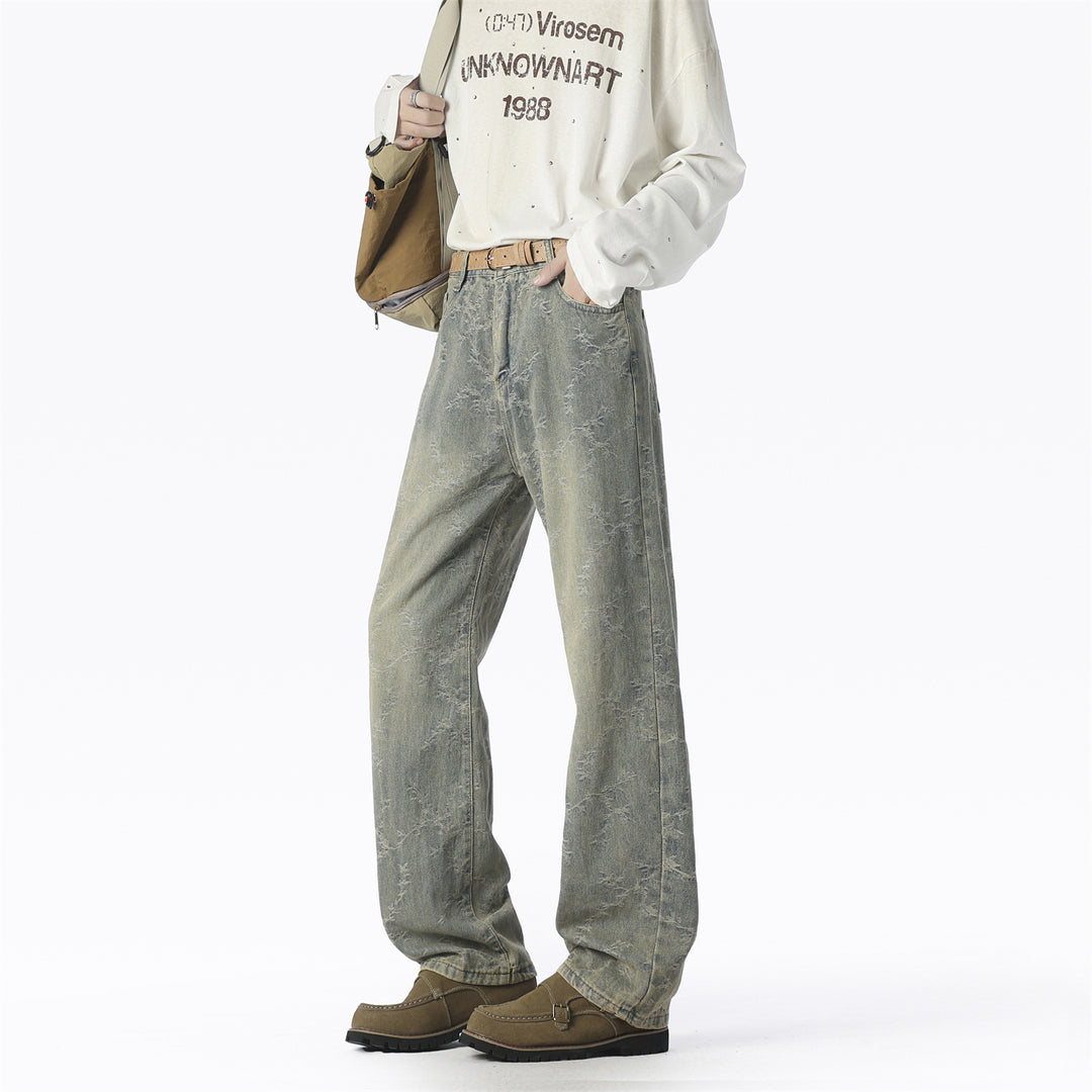 Herren Weite Jeans mit einzigartigem Muster und hohem Tragekomfort Echoarchiv