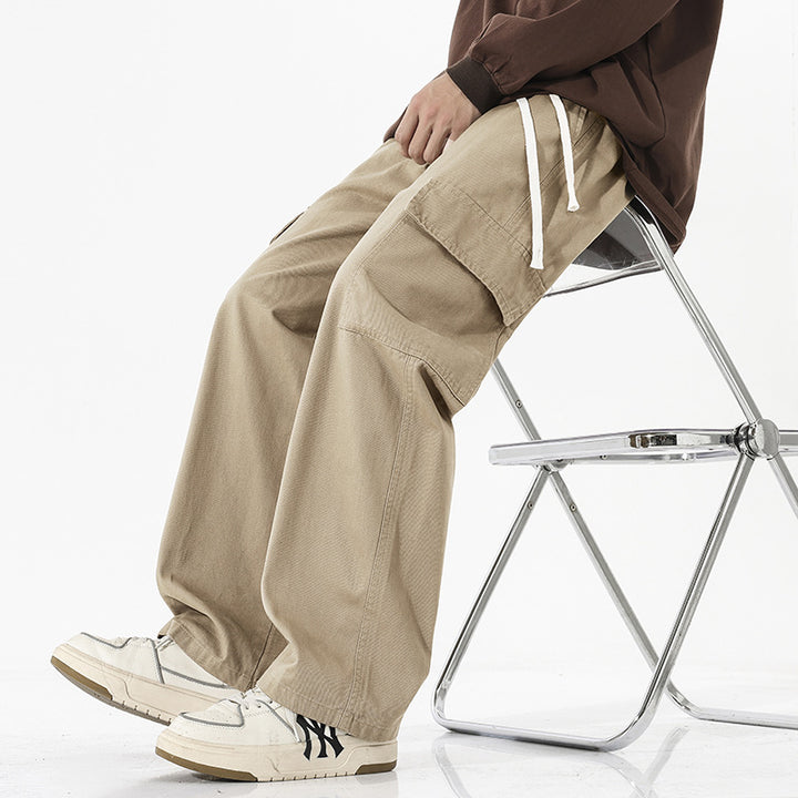 Herren Superweite Utility-Cargohose im tiefsitzenden Baggy-Cut mit Kordelzug Echo Archiv