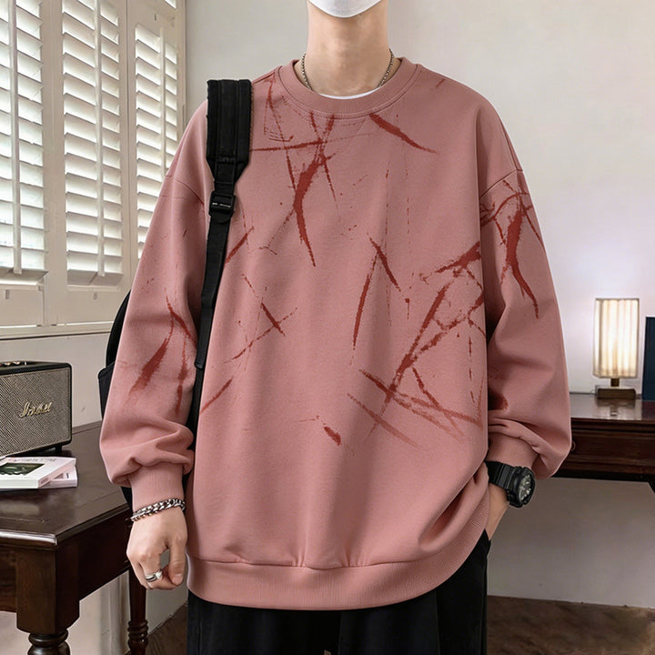 Herren Sweatshirt mit abstraktem Print, Rundhalsausschnitt und relaxed Fit Echo Archiv