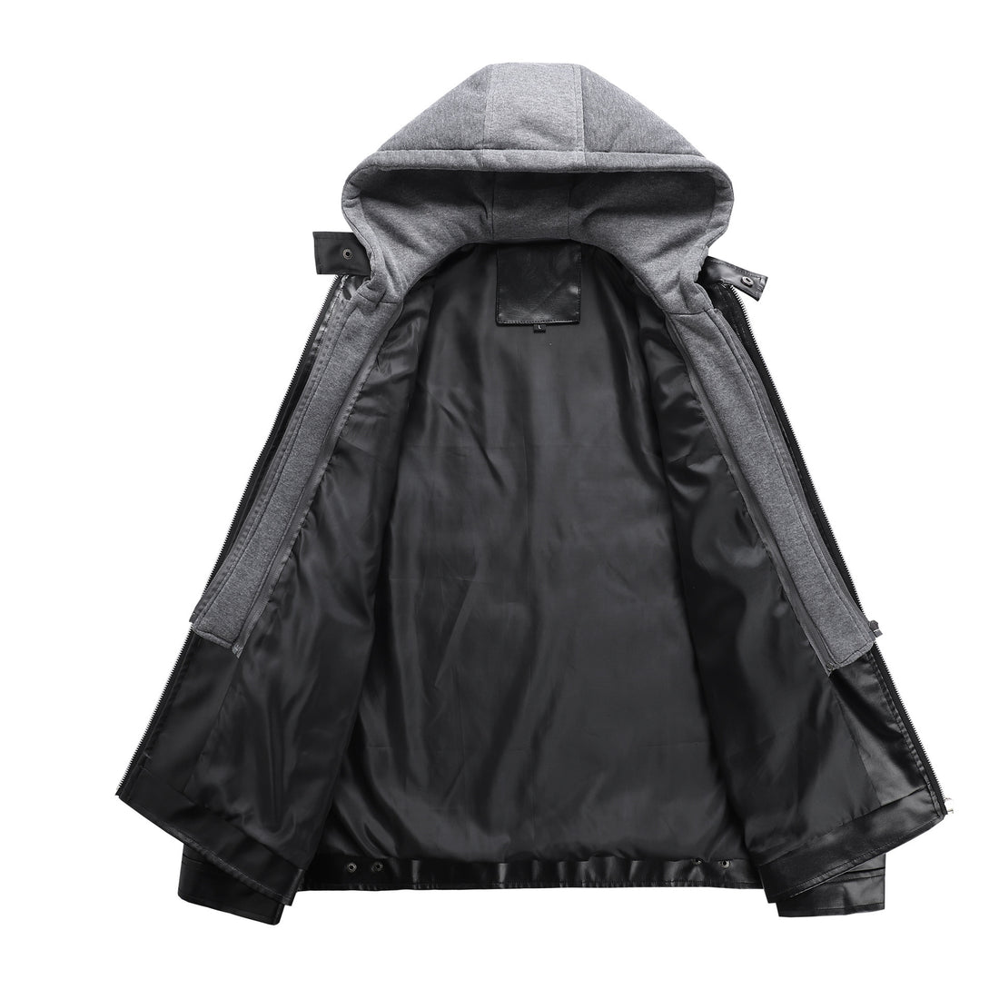 Herren modische Kunstlederjacke mit abnehmbarer Kapuze Echo Archiv