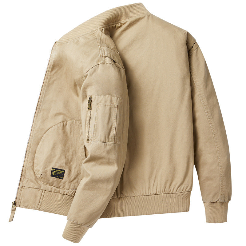 Herren  Baumwoll-Twill Utility Flight Bomberjacke mit geripptem Saum, Ärmeln, Reißverschlusstaschen und verstärkten Patten pockets Echo Archiv