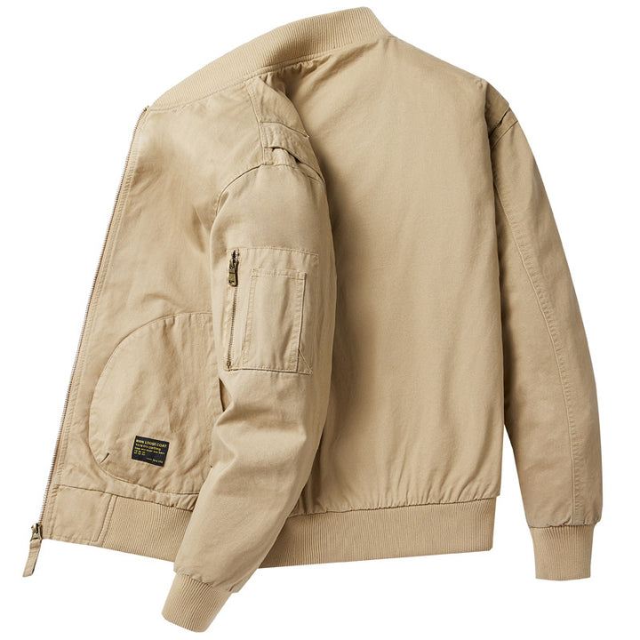 Herren  Baumwoll-Twill Utility Flight Bomberjacke mit geripptem Saum, Ärmeln, Reißverschlusstaschen und verstärkten Patten pockets Echo Archiv