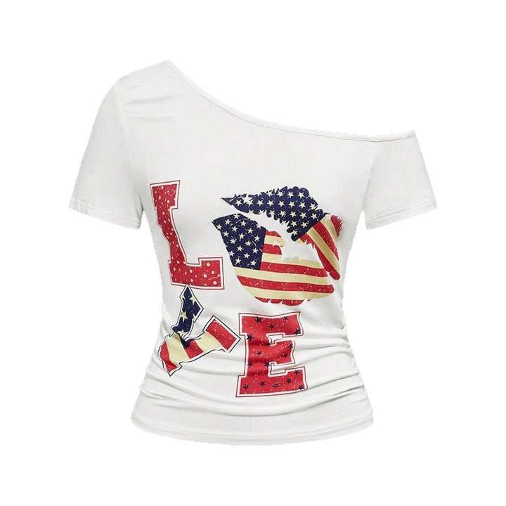 Damen Modisches Shirt mit großzügigem Ausschnitt und einzigartigem Grafikdesign Echo Archiv