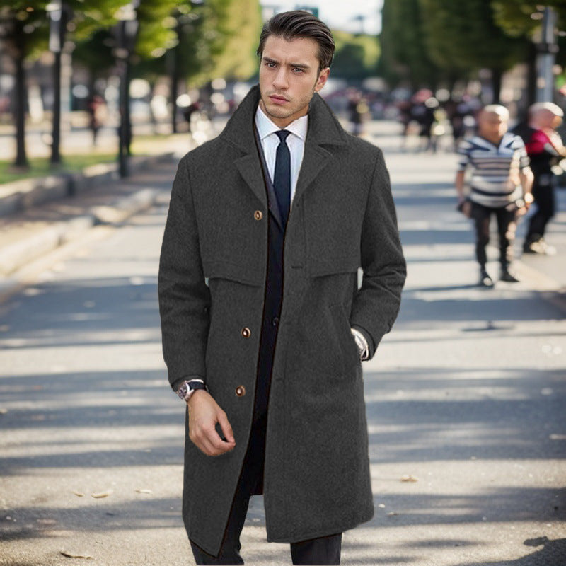 Herren urbaner Wollmantel mit asymmetrischem Schnitt Echoarchiv