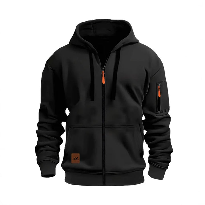 Herren Sportliche Fleecejacke mit Kapuze Echo Archiv