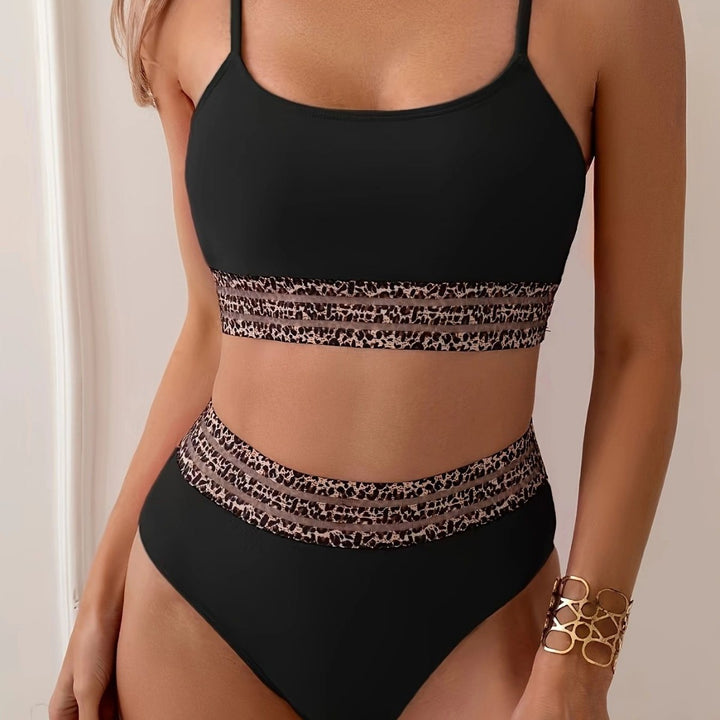 Damen Bikini-Set mit modischem Crop-Top und hoch taillierten Shorts Echo Archiv