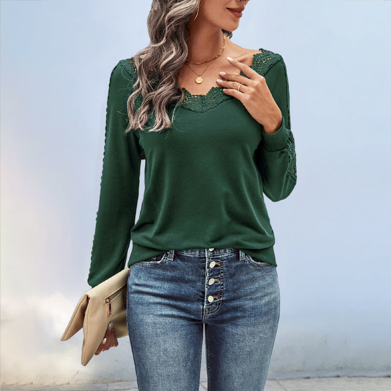 Damen Elegantes Strickoberteil mit Spitzenakzenten Echo Archiv