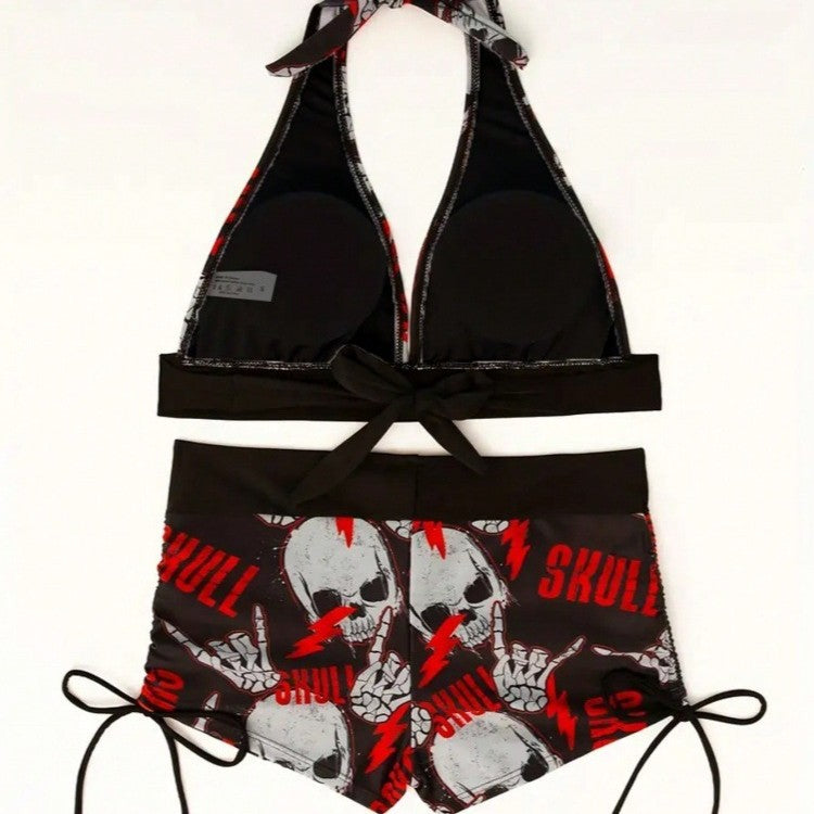 Damen Bikini-Set mit tiefem V-Ausschnitt und kontrastierenden Shorts Echo Archiv