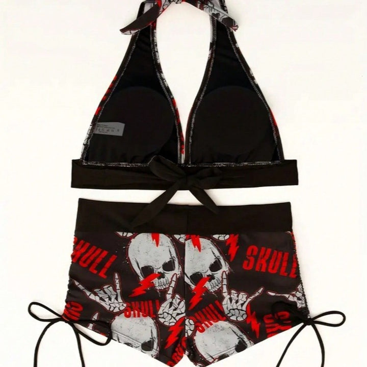 Damen Bikini-Set mit tiefem V-Ausschnitt und kontrastierenden Shorts Echo Archiv