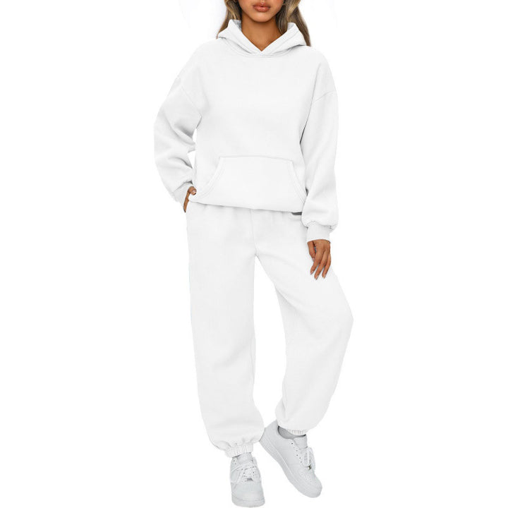 Damen nan Oversize Kapuzenpullover und Fleece Jogginghose Set mit Kängurutasche Echo Archiv