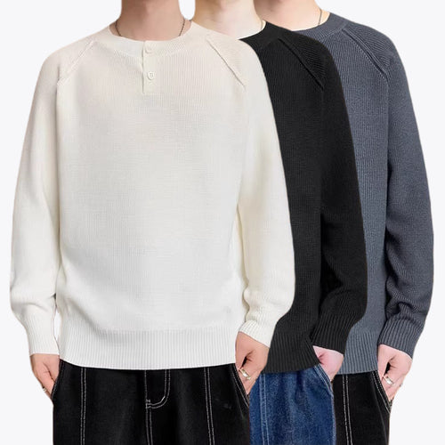 Herren Grobstrickpullover mit Knopfdetails Echo Archiv