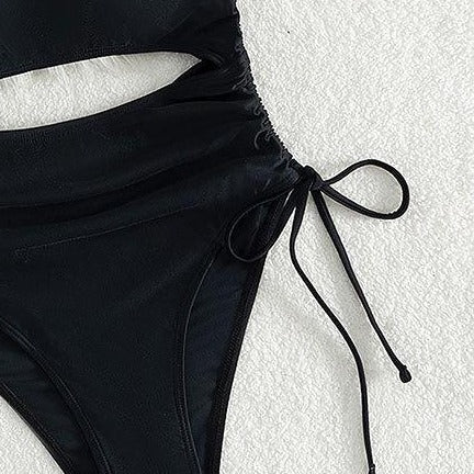 Damen Einteiliger Badeanzug mit raffiniertem Cut-Out und Schnürdetail Echo Archiv