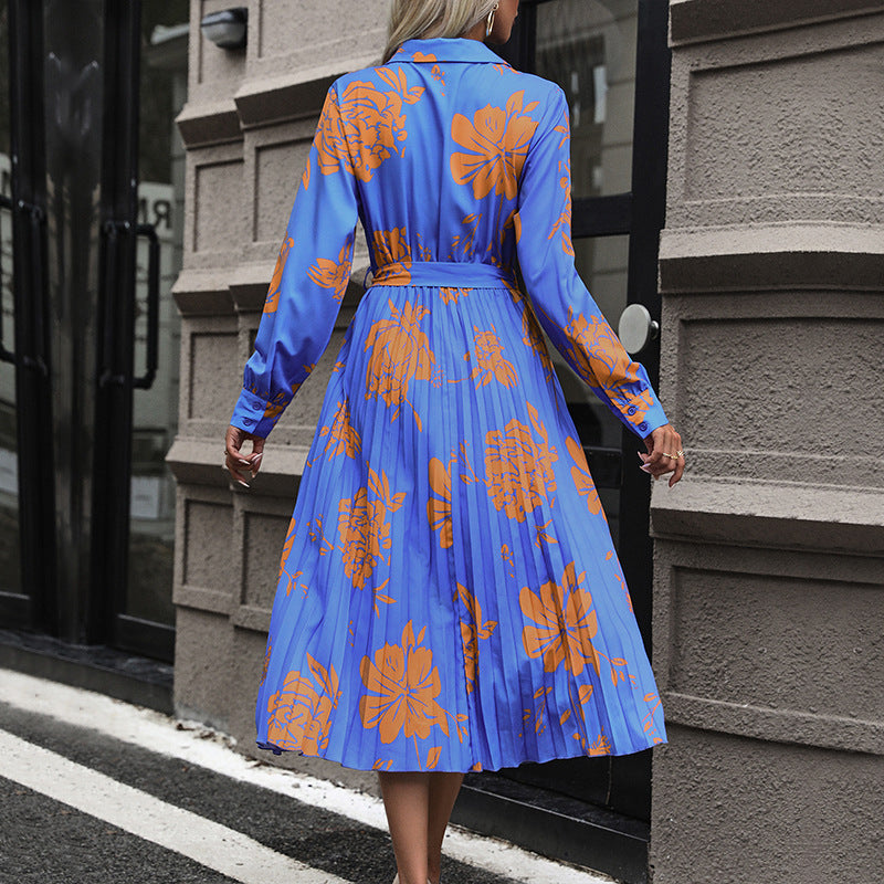 Damen Midikleid mit Plissée-Rock, Wickeloberteil und Taillengürtel Echoarchiv