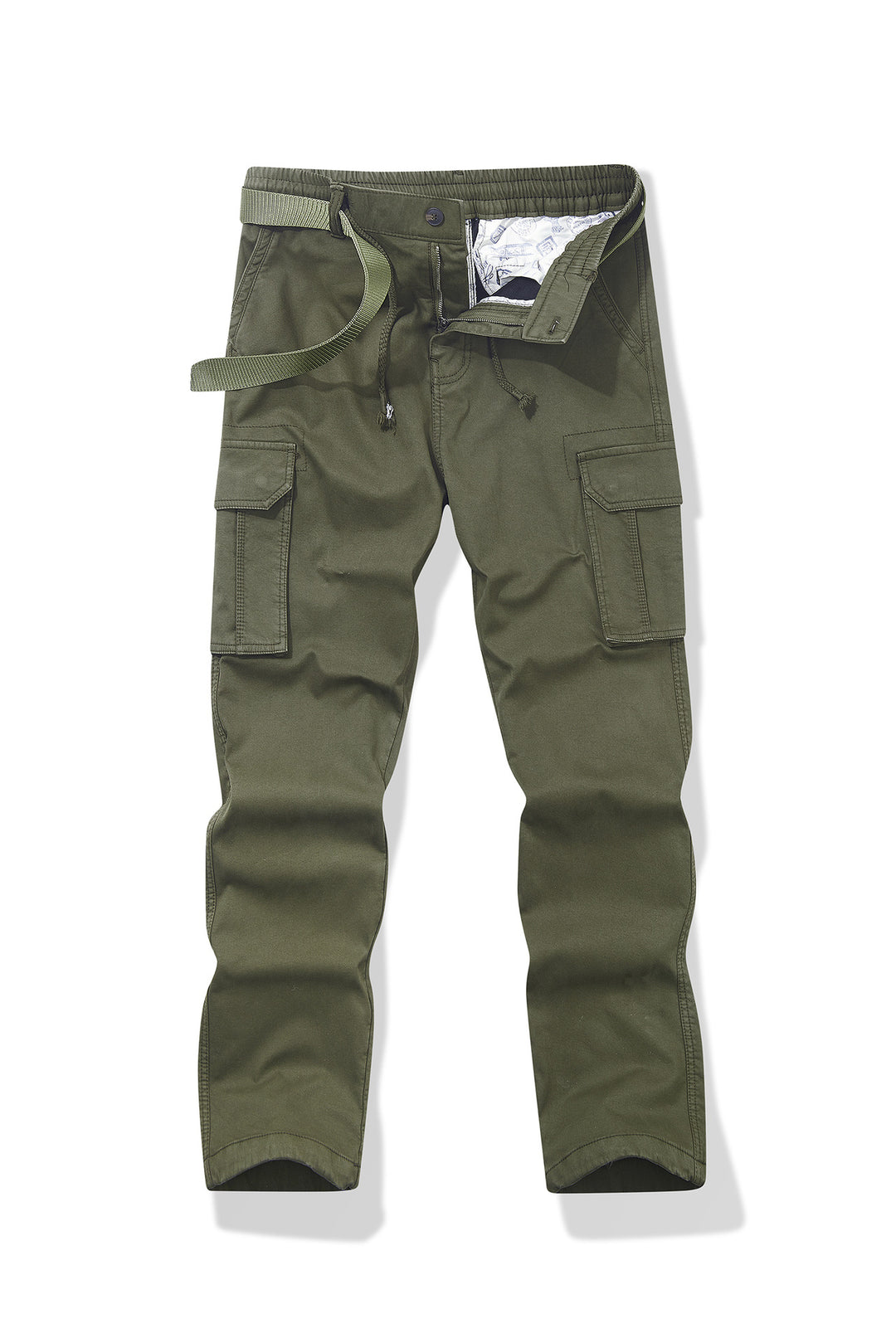 Herren Slim-Fit Utility-Cargohose mit elastischem Bund, Kordelzug und integrierter Webgürtel Echo Archiv