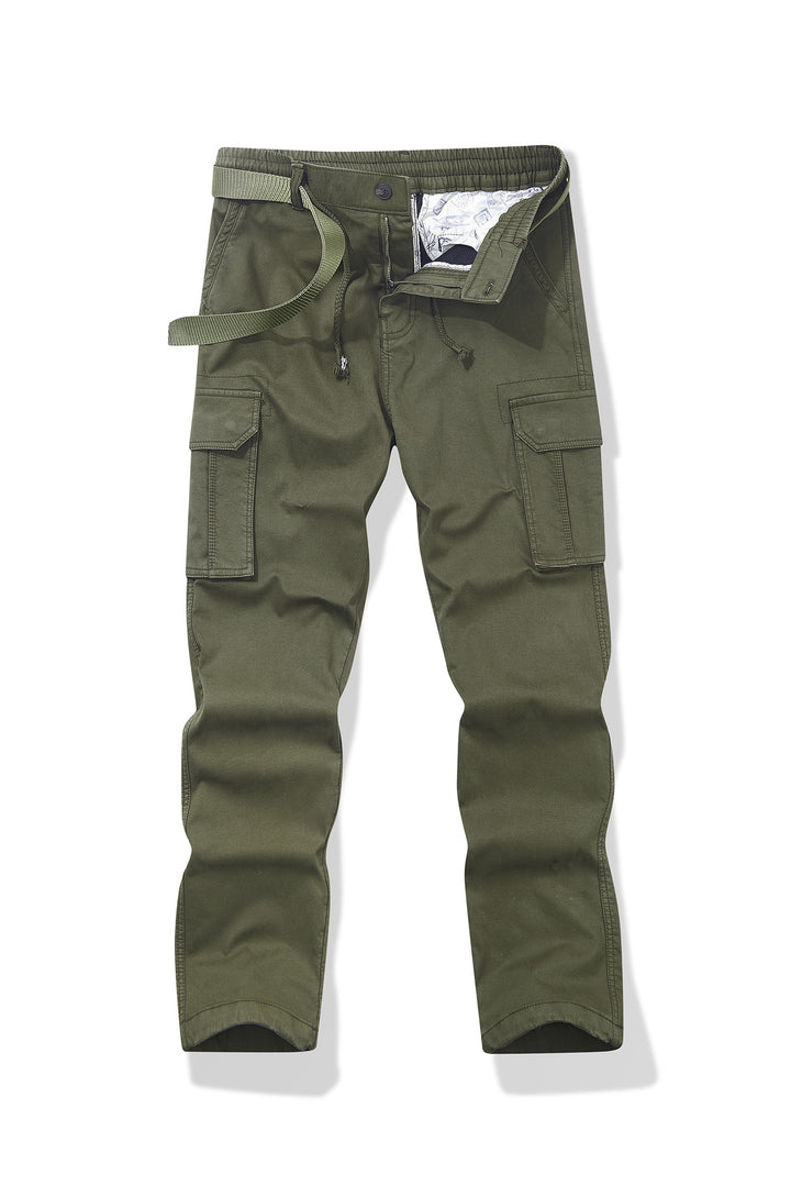 Herren Slim-Fit Utility-Cargohose mit elastischem Bund, Kordelzug und integrierter Webgürtel Echo Archiv