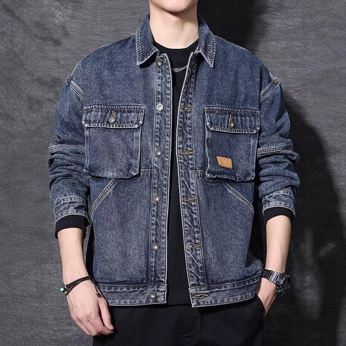 Herren Denim Jacke mit praktischen Taschen – Denvaro