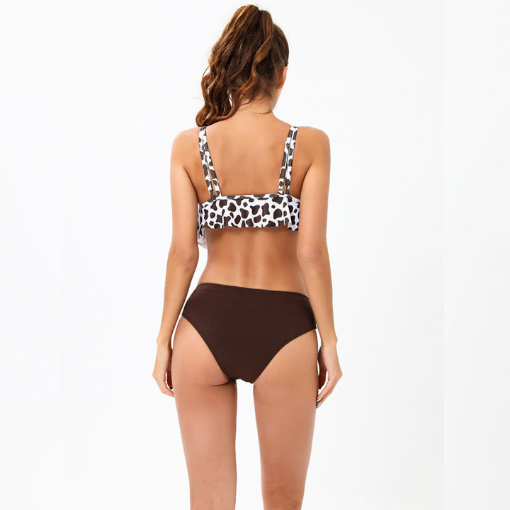 Damen Bikini-Set mit modischem Volant-Oberteil und hoher Taille Echo Archiv