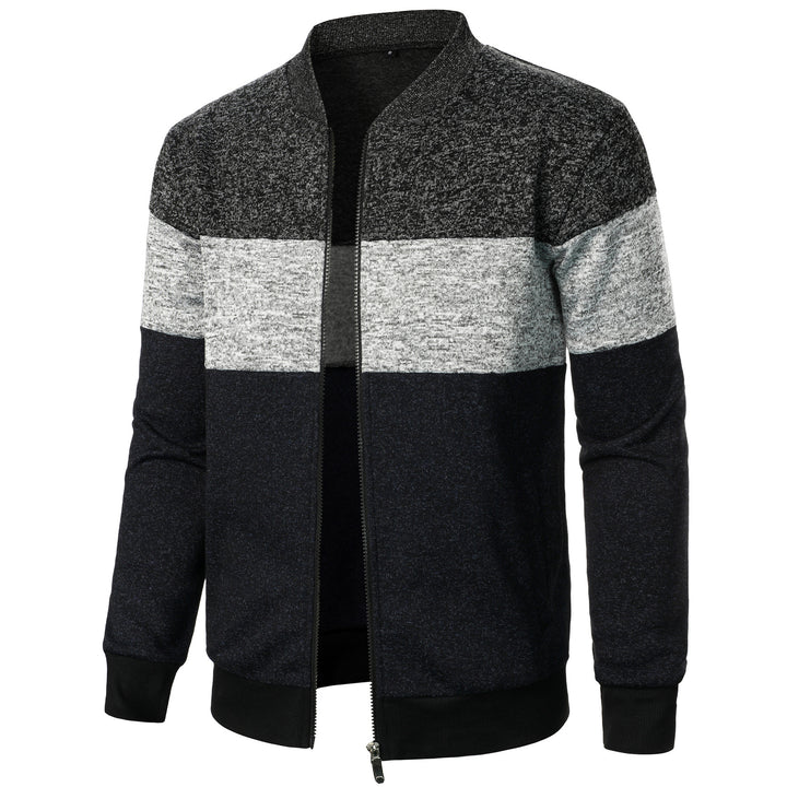 Herren Sportliche Sweatjacke mit modernem Streifenmuster und elastischem Abschluss Echoarchiv