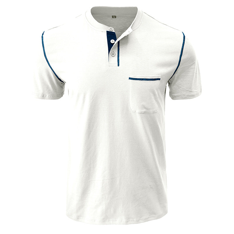 Herren Kurzarmshirt mit modischem Henley-Ausschnitt und praktischer Brusttasche Echoarchiv