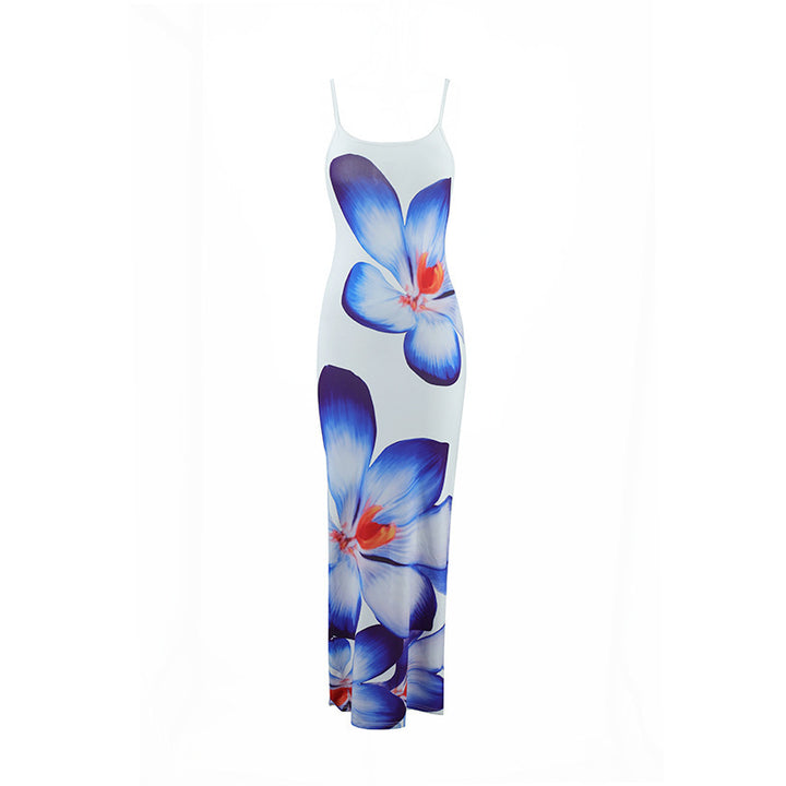 Damen Maxikleid mit traumhaftem Blumendruck und zarten Spaghettiträgern Echo Archiv