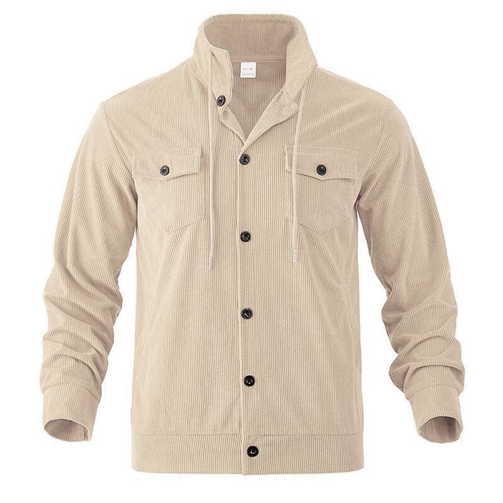 Herren gestreifte Utility-Jacke mit hochschließendem Kragen Echoarchiv