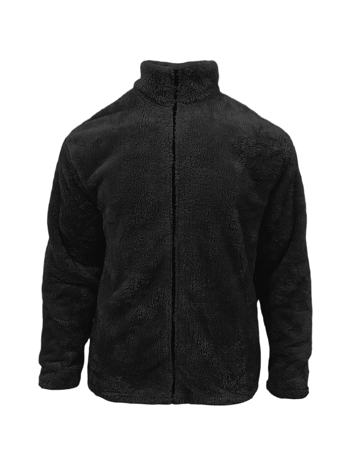 Herren kuschelige Fleecejacke mit hohem Kragen und praktischen Taschen Echoarchiv