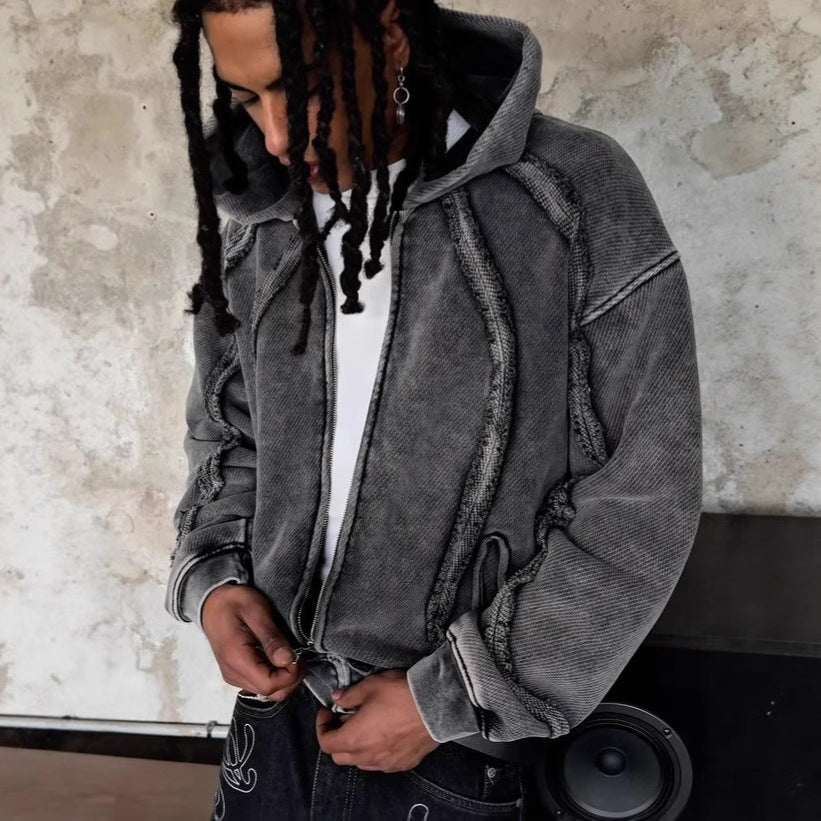 Herren Urbaner Kapuzenpullover aus strukturiertem Material Echoarchiv