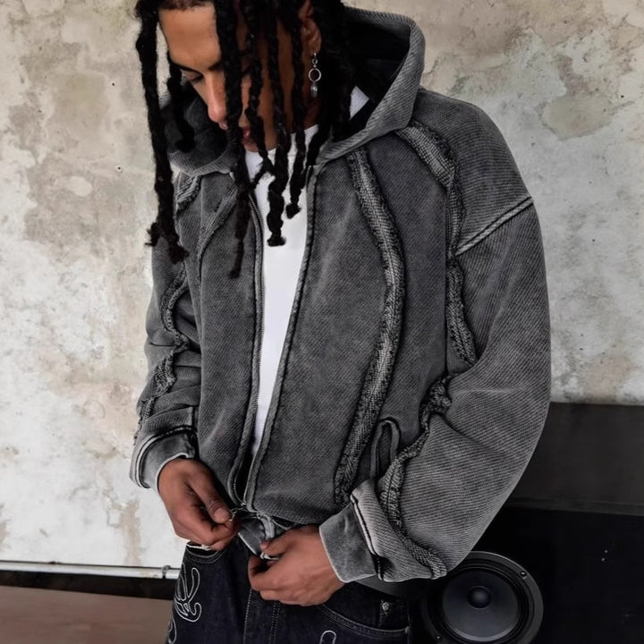 Herren Urbaner Kapuzenpullover aus strukturiertem Material Echoarchiv