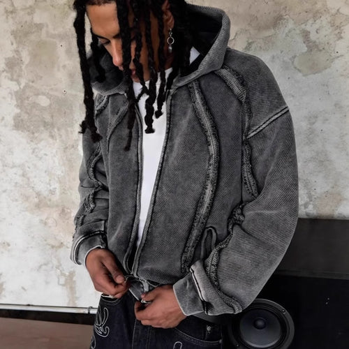 Herren Urbaner Kapuzenpullover aus strukturiertem Material Echoarchiv