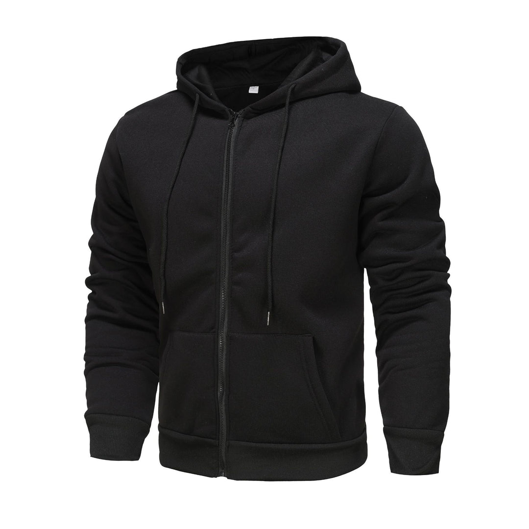 Herren Zip-Hoodie mit Kontrastfarbe und Kängurutasche Echoarchiv