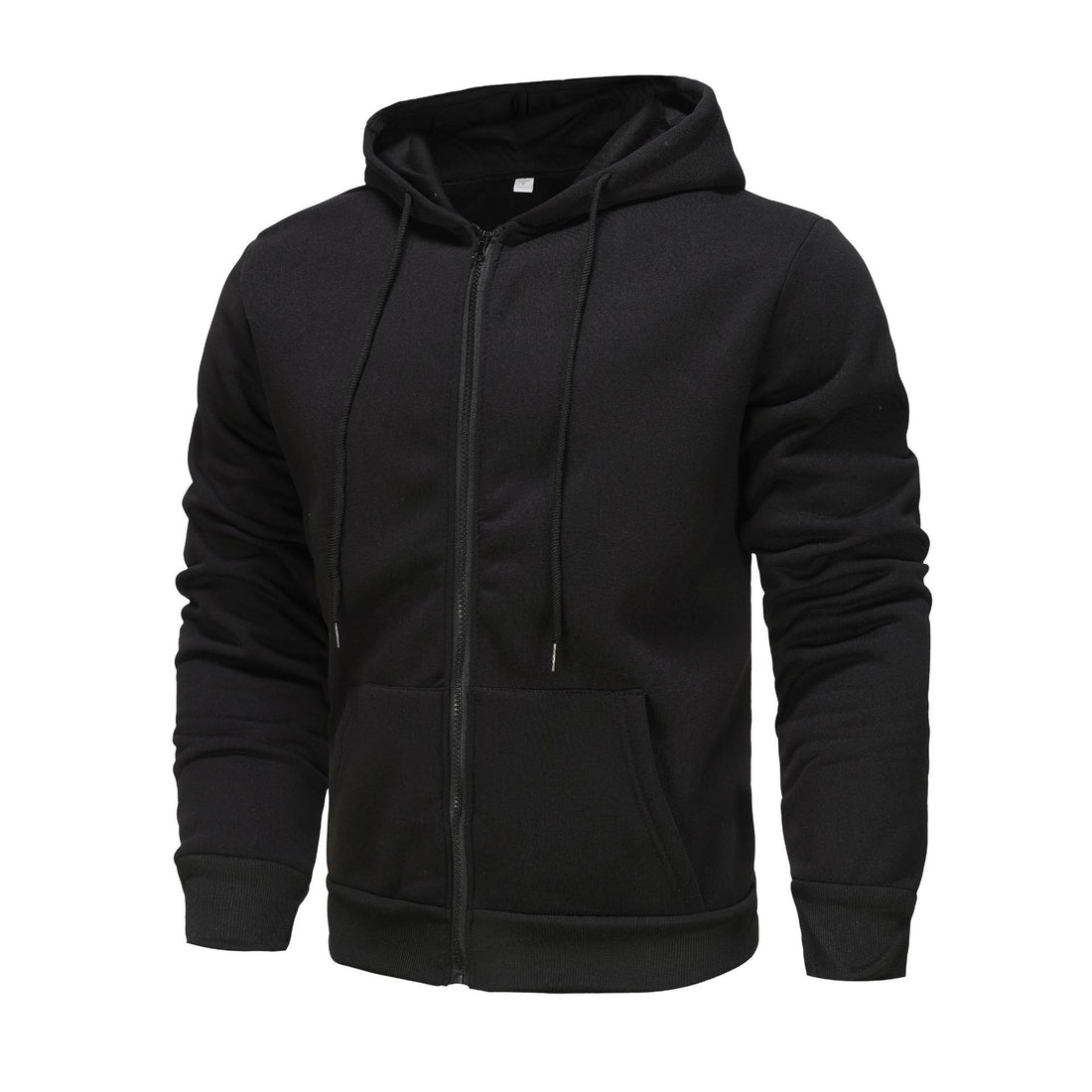 Herren Zip-Hoodie mit Kontrastfarbe und Kängurutasche – Cavarno