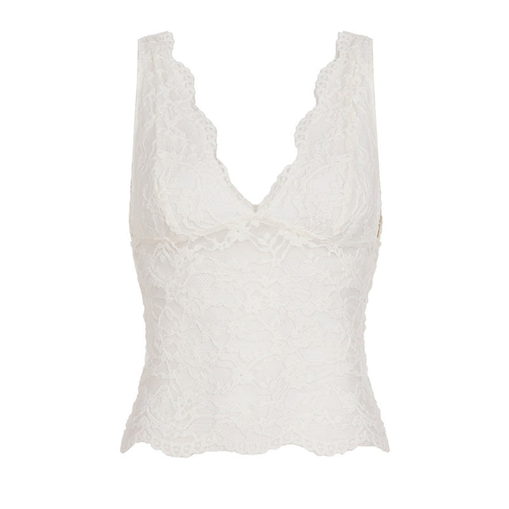 Damen Spitzen-Camisole mit tiefem V-Ausschnitt und eleganter Spitze Echo Archiv