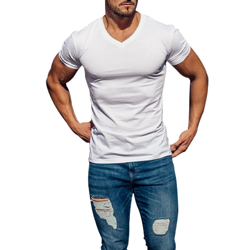 Herren V-Ausschnitt T-Shirt aus weichem Baumwollmix Echoarchiv
