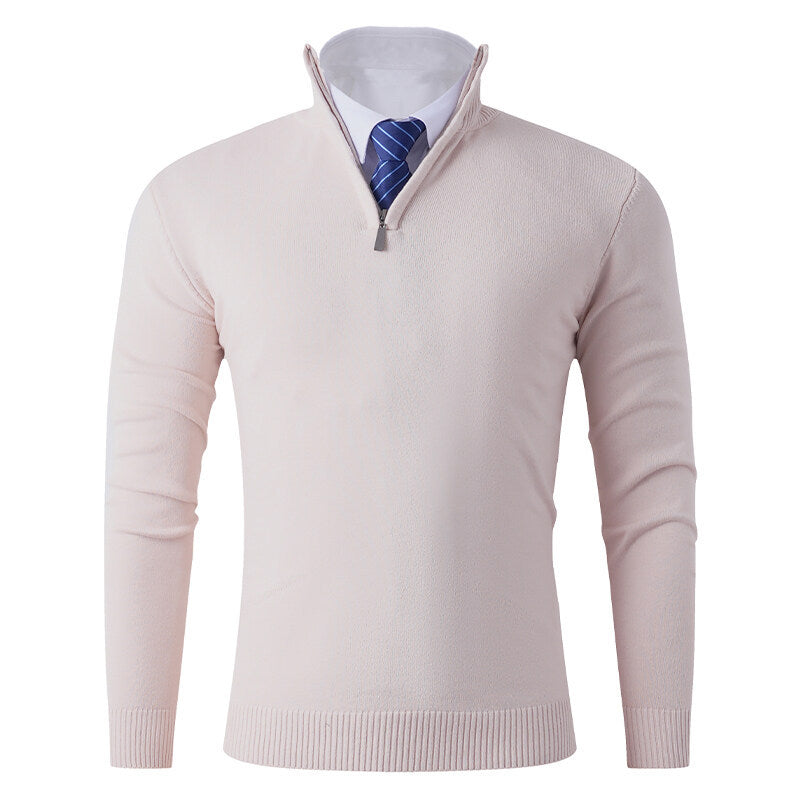 Herren Strickpullover mit modernem Reißverschluss und elastischem Saum Echoarchiv