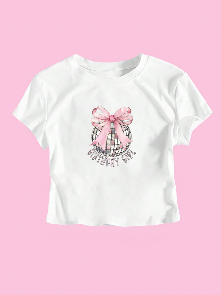 Damen Crop-T-Shirt mit festlichem Geburtstagsthema Echo Archiv