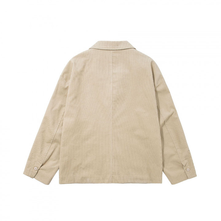 Herren Kastenförmiger Cord-Blouson mit Reverskragen, aufgesetzten Taschen und lockerer Silhouette Echo Archiv